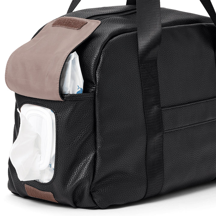 STELLA BABY BAG Black Pebbled