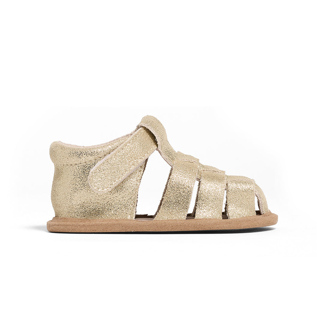 Gold shimmer sandals on sale