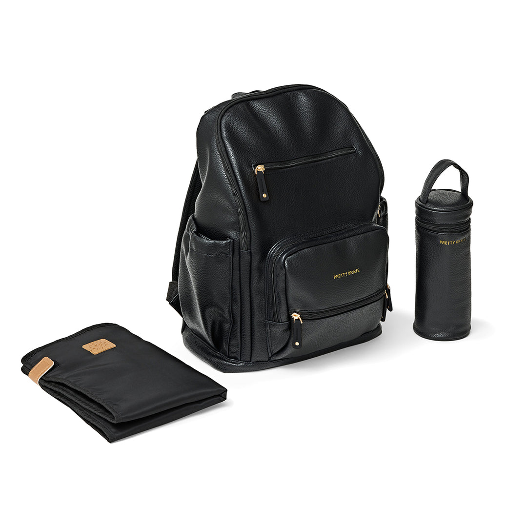 Pretty Brave Chloe Backpack Luxury Baby Bag Black Pebble PRETTY BRAVE NZ