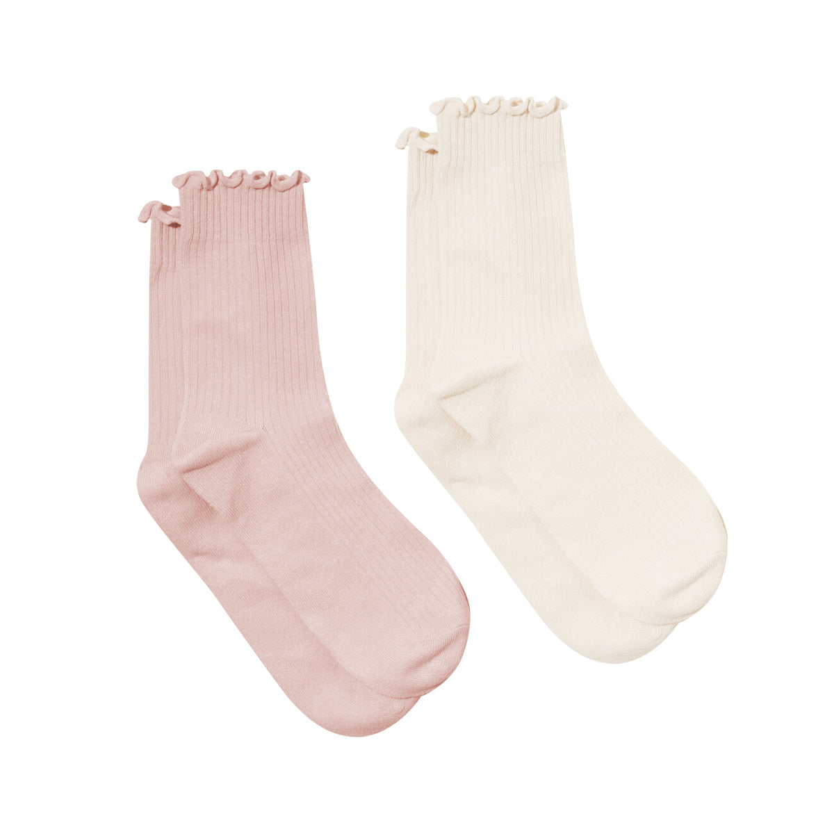 2-PACK RUFFLE SOCKS Blush/Stone