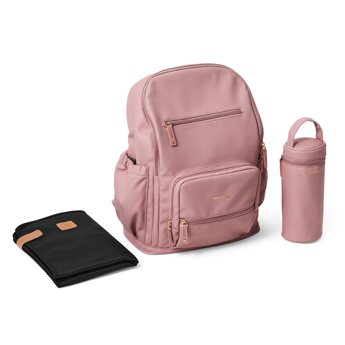 Pretty Brave Baby Bag Luxury Nappy Backpack Dusky Rose