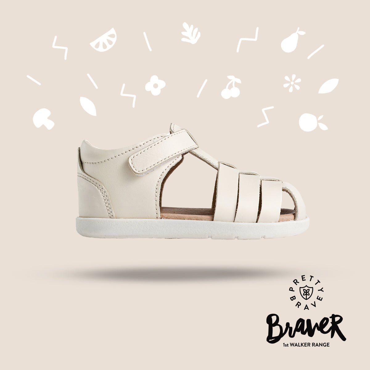 Side view of Billie sandals in colour Stone