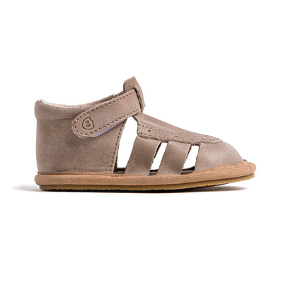 Side view of Charlie sandal in Taupe colour