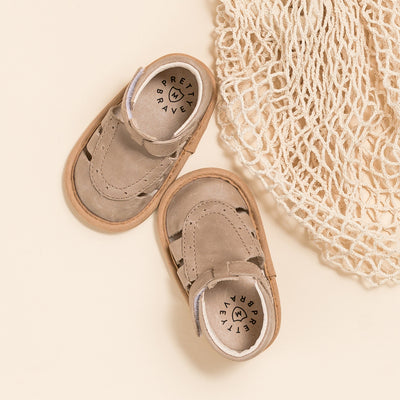 Top view of Charlie sandal in Taupe colour