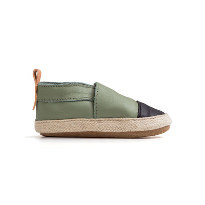 sage espadrille side Pretty Brave baby shoes