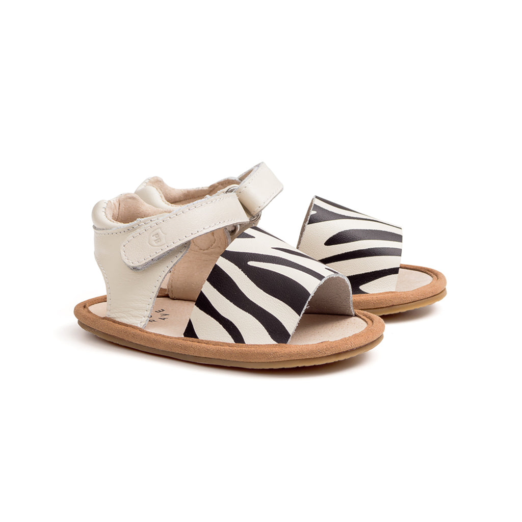 zebra sandal pair Pretty Brave baby shoe