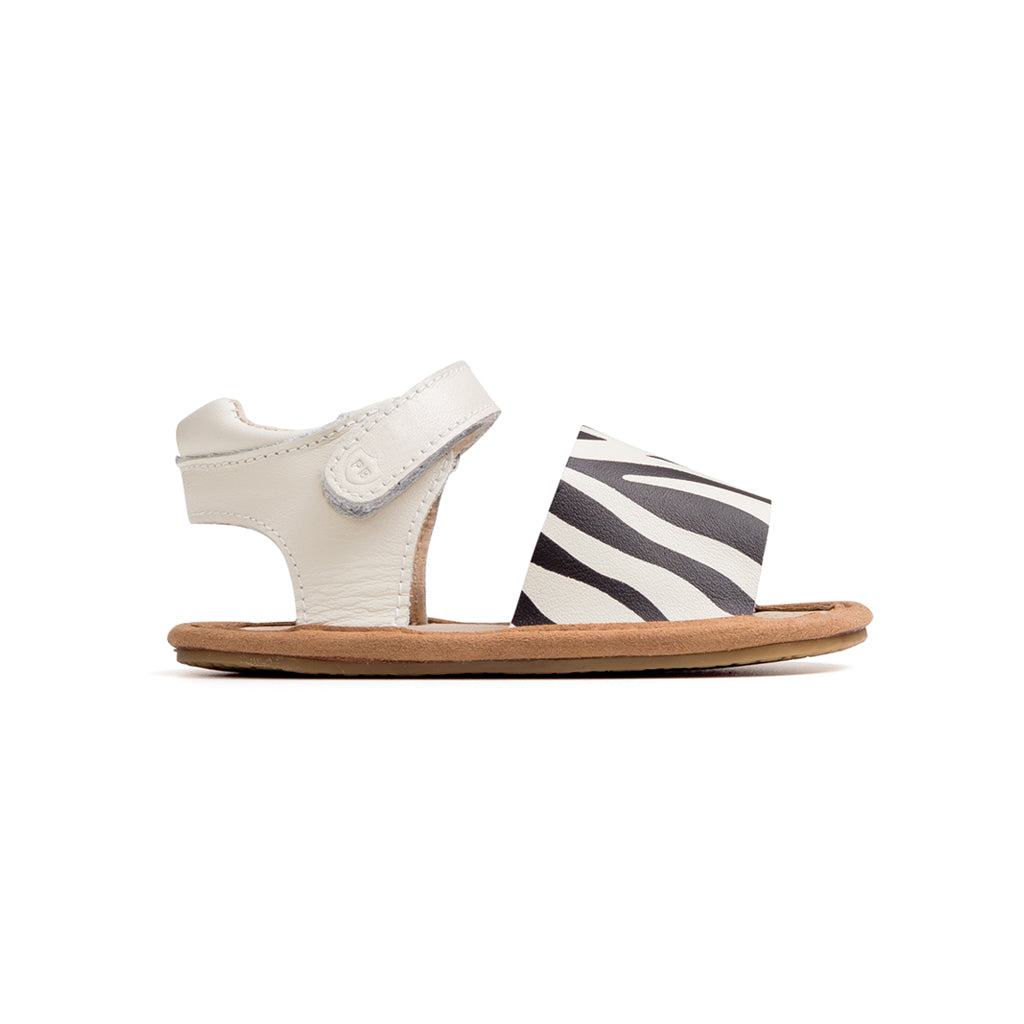 zebra sandal side Pretty Brave baby shoe